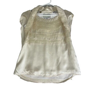 GERMAIN Blouse Womens 36 100% Silk Lined Short Sleeve